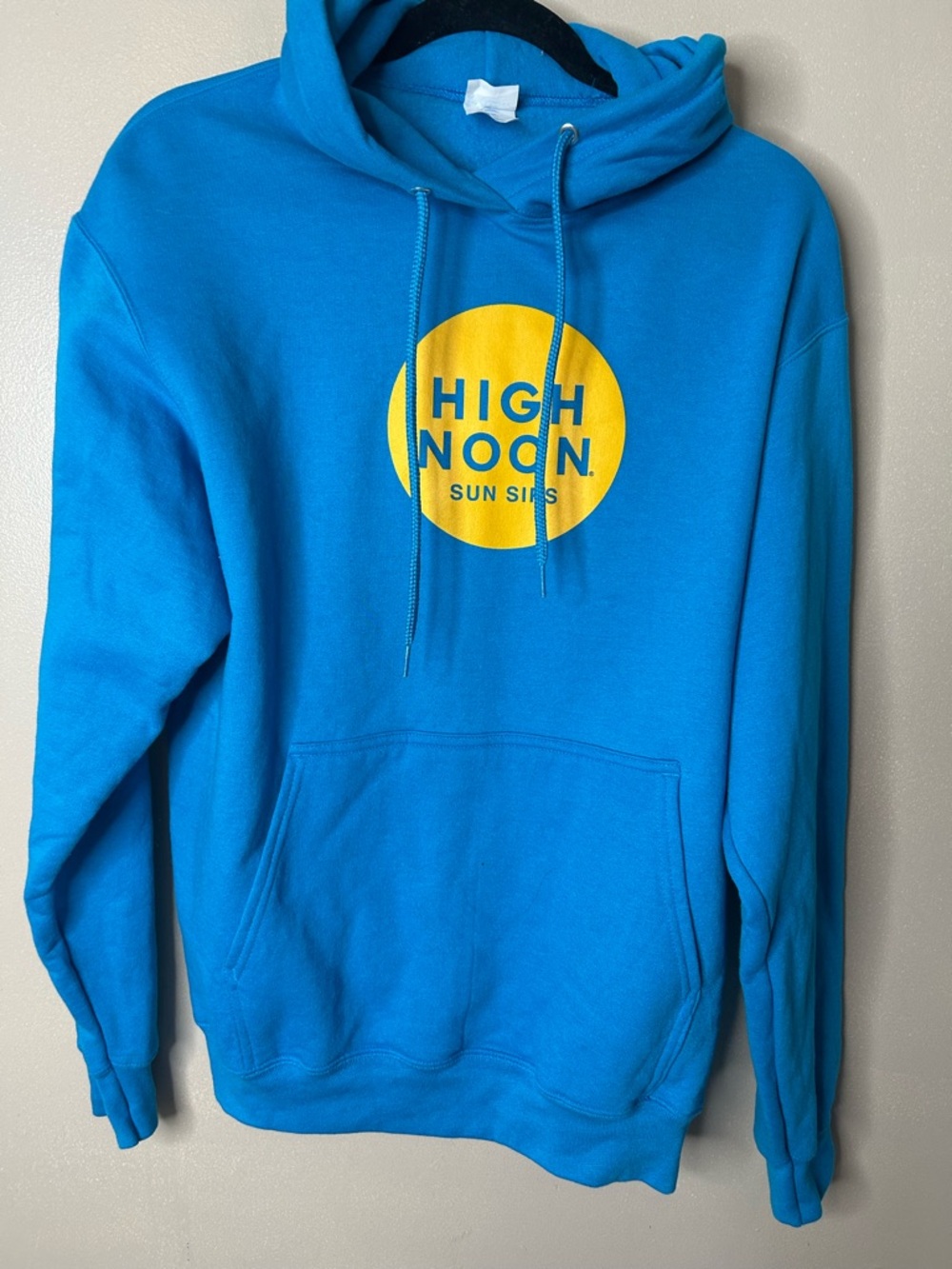 High Noon Blue Hoodie with Yellow Logo